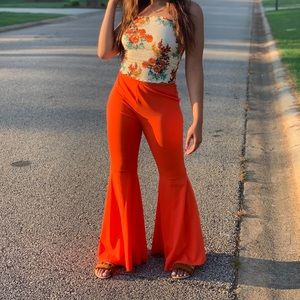 Orange Flare Pants